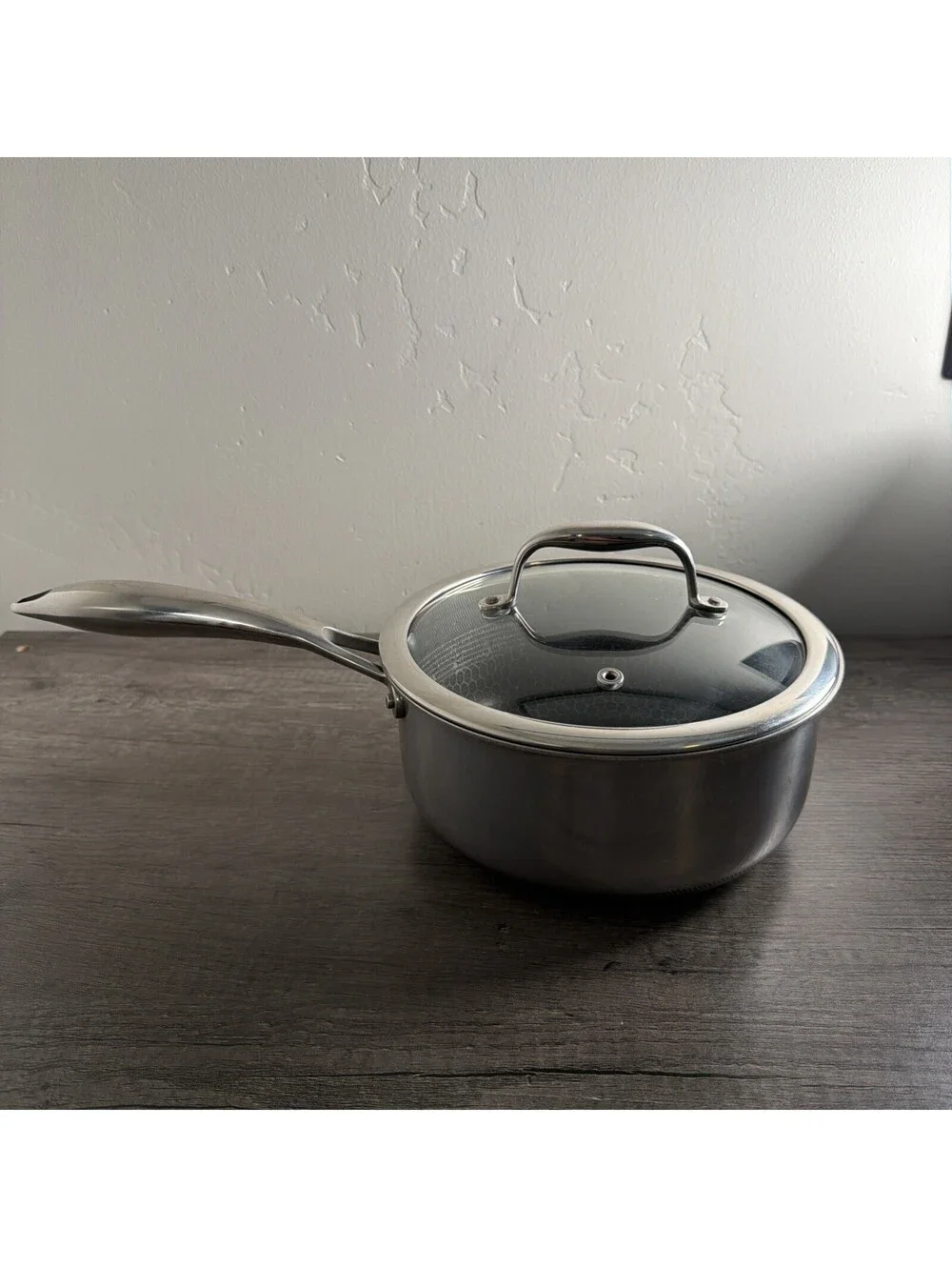 HexClad 3-QUART SAUCEPAN 3 QT w/ LID Hybrid Non Stick Pot - Used Good Condition